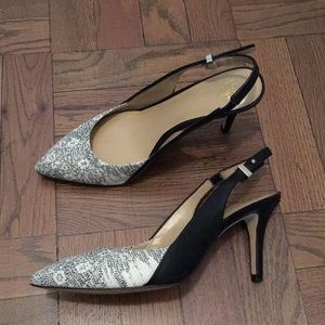 Black and White Leather Heels